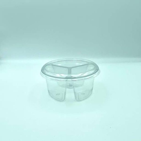 300ml Round 3 Cavity Clear R-Pet Containers