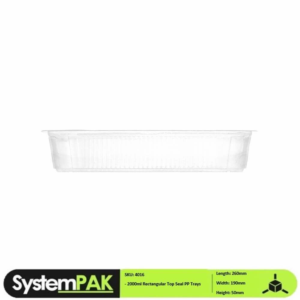 260x190x50mm 2000ml Rectangular Top Seal Tray