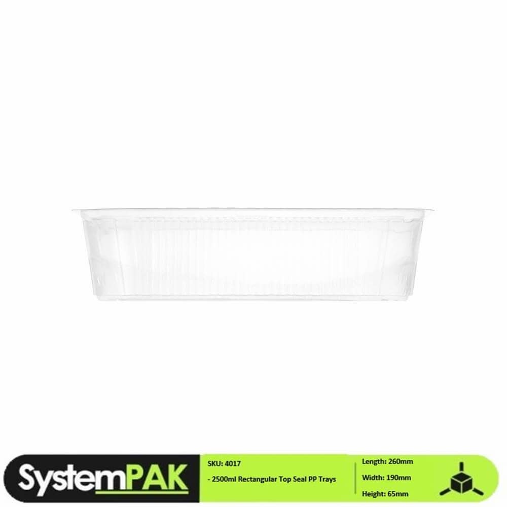 2500ml Large Rectangular Top Seal Trays
