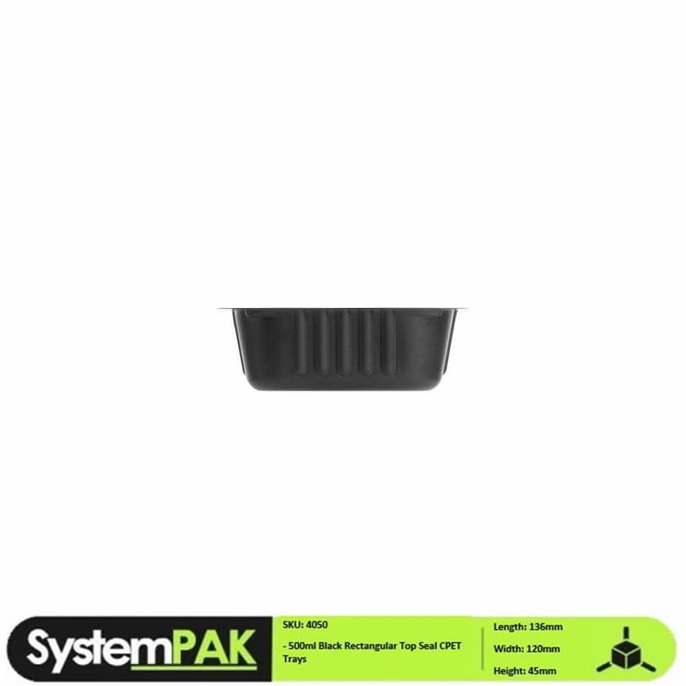 136x120x45mm 505ml Black CPET Trays - dual ovenable