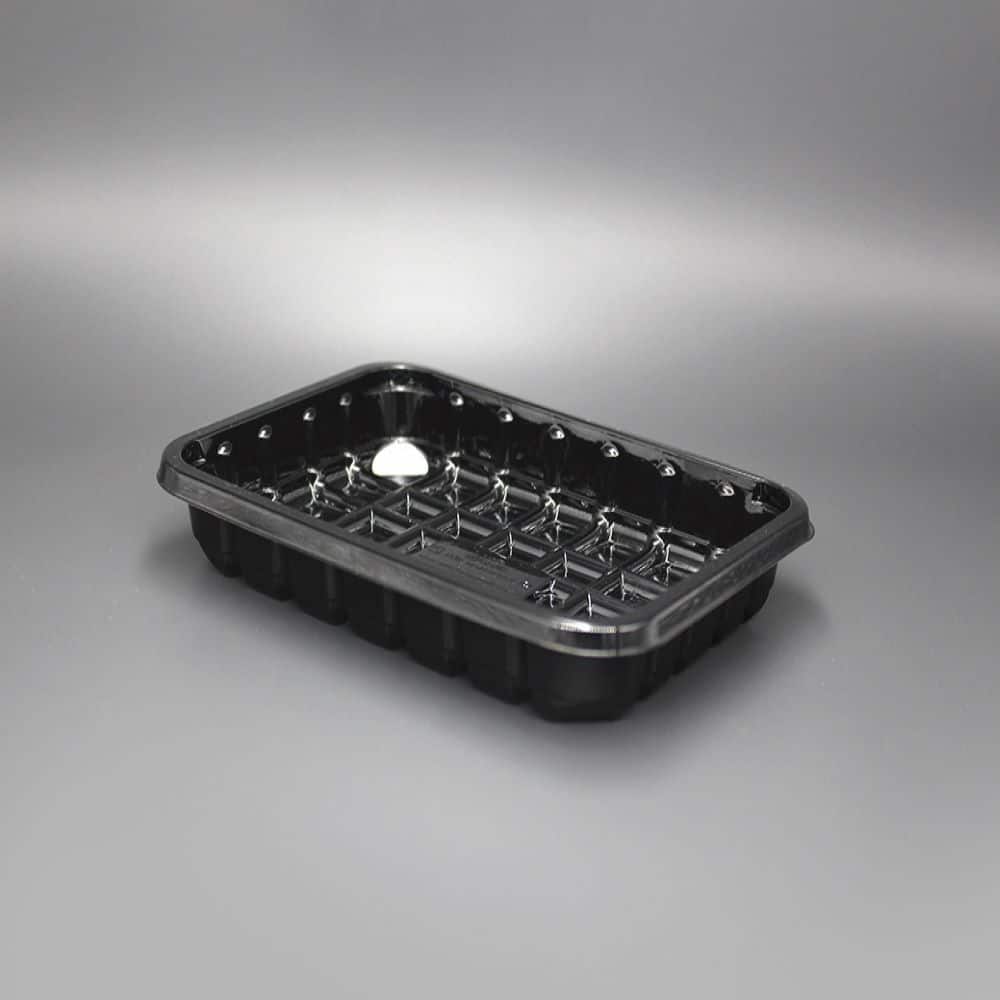 187x137x 25 > 63mm deep Rectangular Black Trays