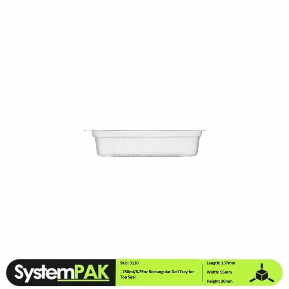 250ml 137x95x30mm Rectangular Top Seal Trays