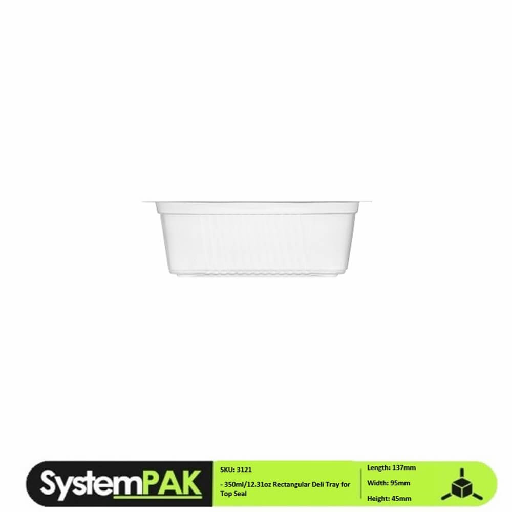 350ml 137x95x45mm Rectangular Top Seal Trays