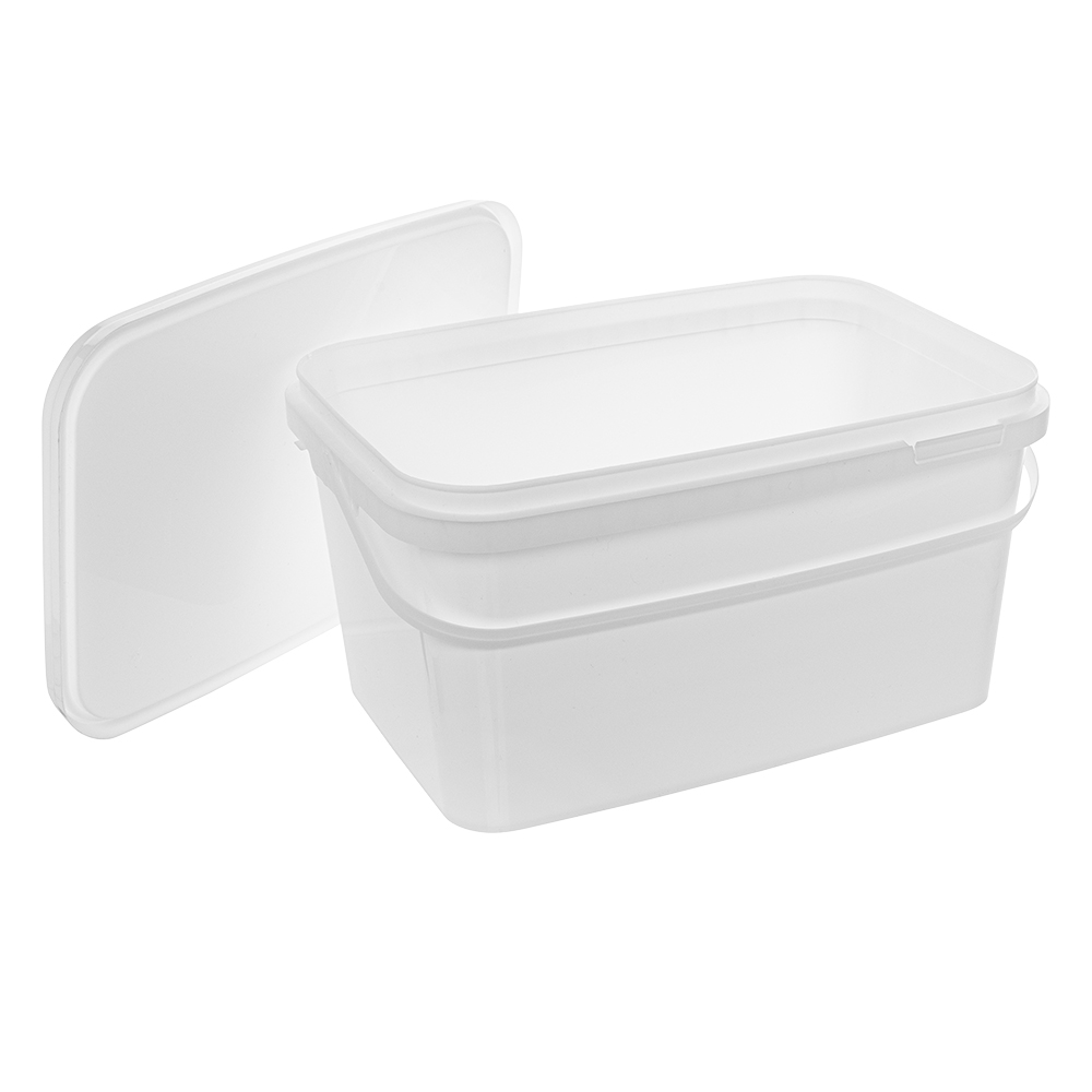 5800ml Clear or White Rectangular Containers, Handles and Lids