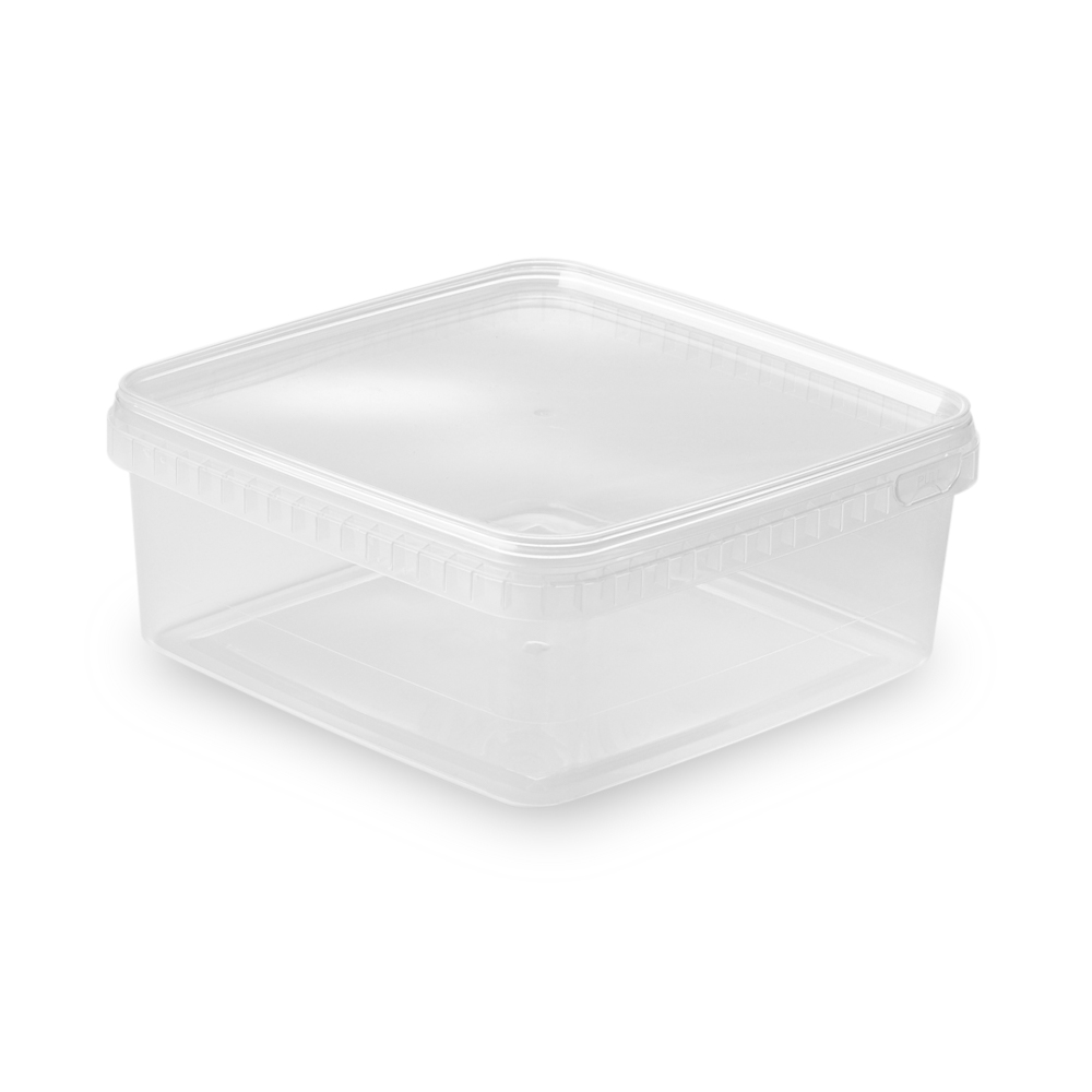 2000ml Square Tamper Evident Containers and Lids