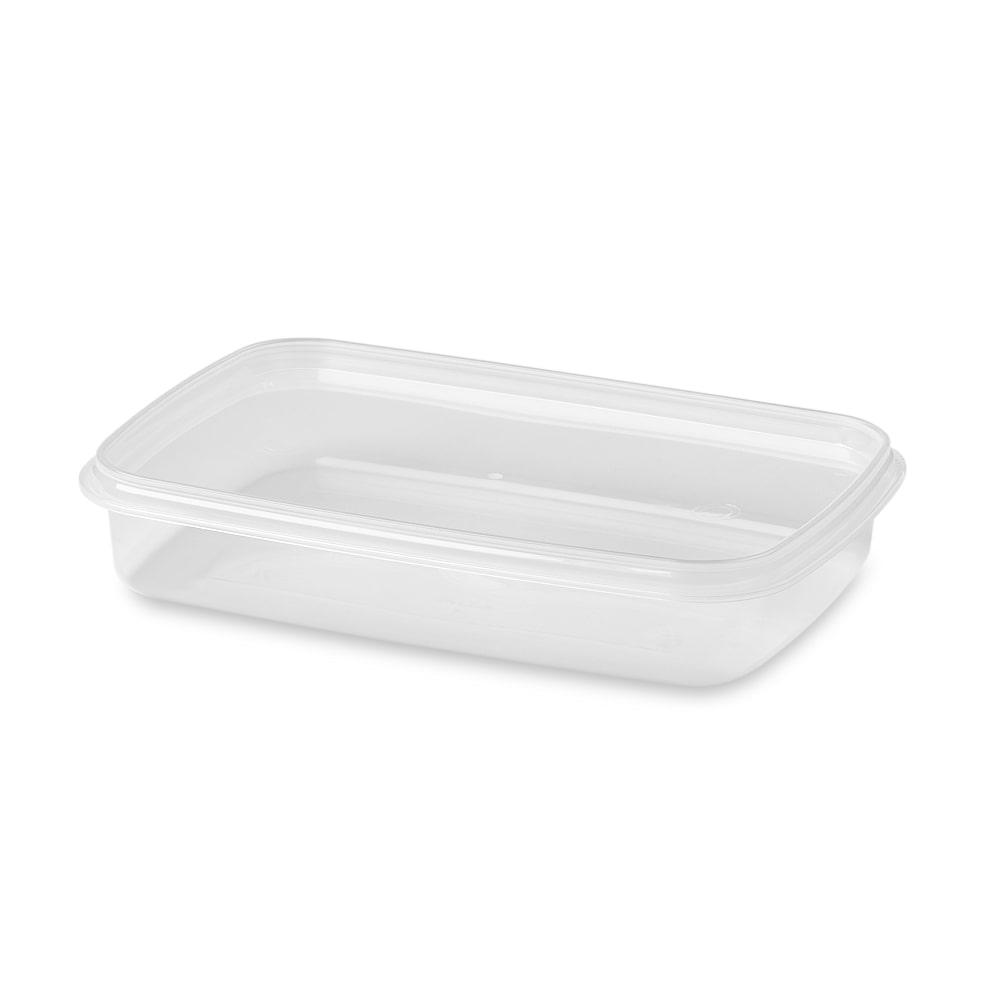 500ml White Freezer Grade Rectangular Tamper Evident Containers and Lids