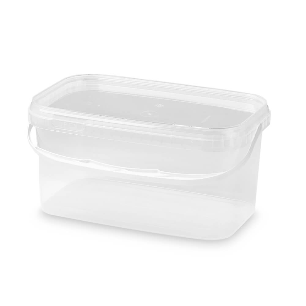 3300ml Clear or White Rectangular Containers Lids and Handles