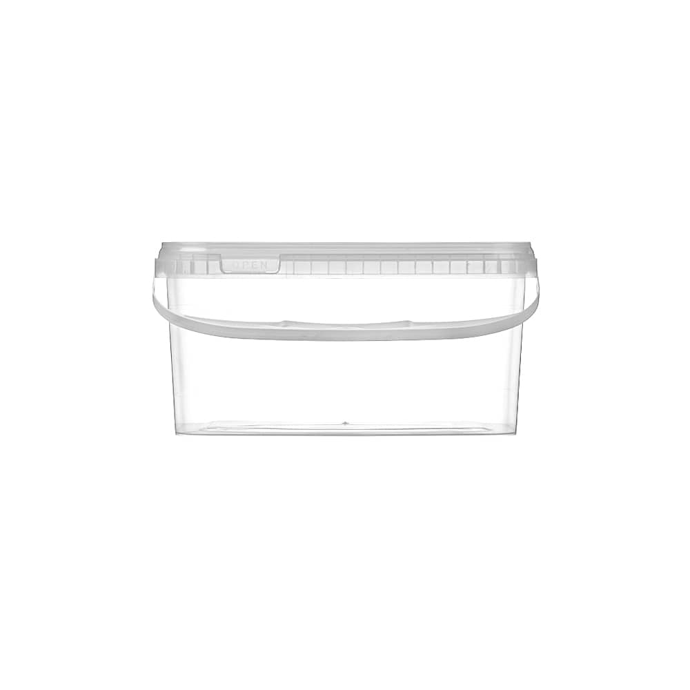 3300ml Clear or White Rectangular Containers Lids and Handles