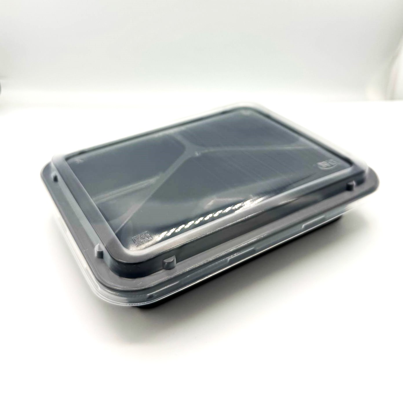 227x178x43mm 1065ml Black CPET Trays with 2 Cavities - dual ovenable
