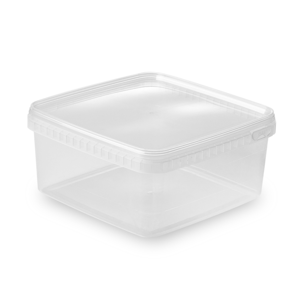 2500ml Square Tamper Evident Containers and Lids