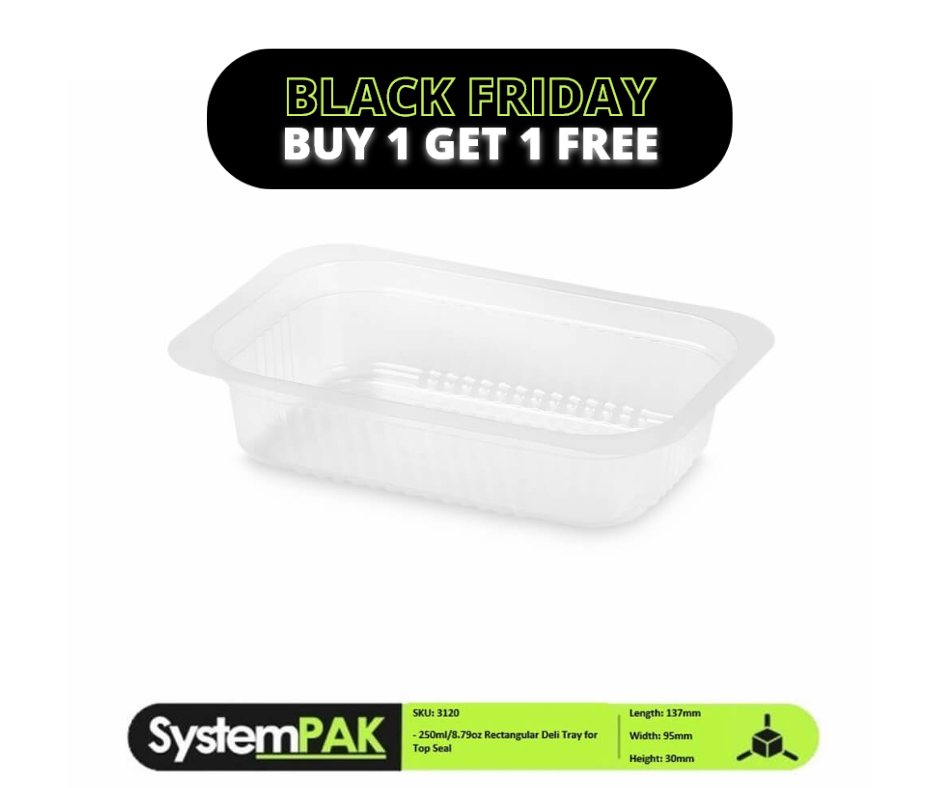 250ml 137x95x30mm Rectangular Top Seal Trays