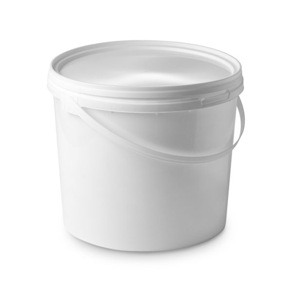 5.5 Litre Round White 214mm Diameter Tamper Evident Buckets, Handles and Lids