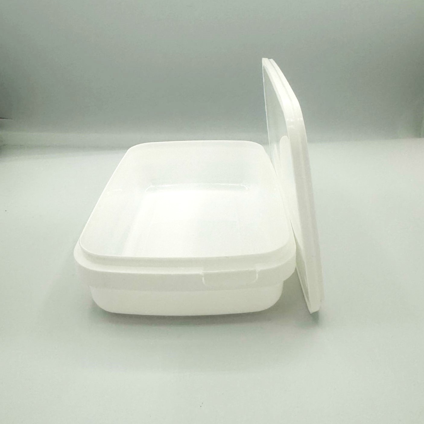 750ml White Freezer Grade Rectangular Plastic Tamper Evident Containers and Lids