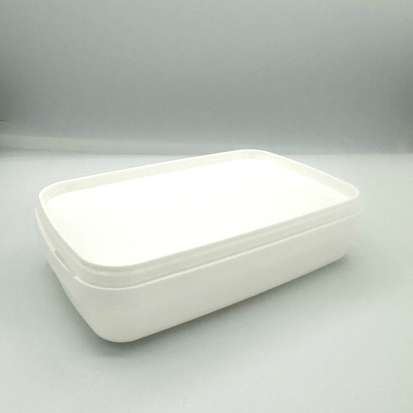 750ml White Freezer Grade Rectangular Plastic Tamper Evident Containers and Lids